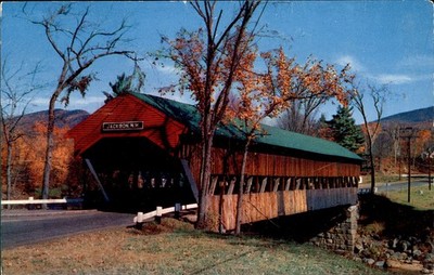 Jackson NH Covered Bridge Ellis River White Mountains Fall Foliage Chrome PC