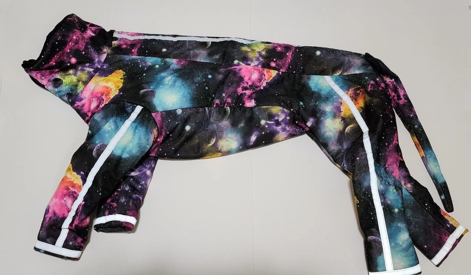 Handmade Designer Galaxy Dog Jumpsuit – Waterproof & Fleece-Lined, L - Image 2 of 4