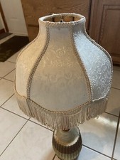 Vintage Cream Fringed Brocade Bell Lampshade 12 X 10 X 4