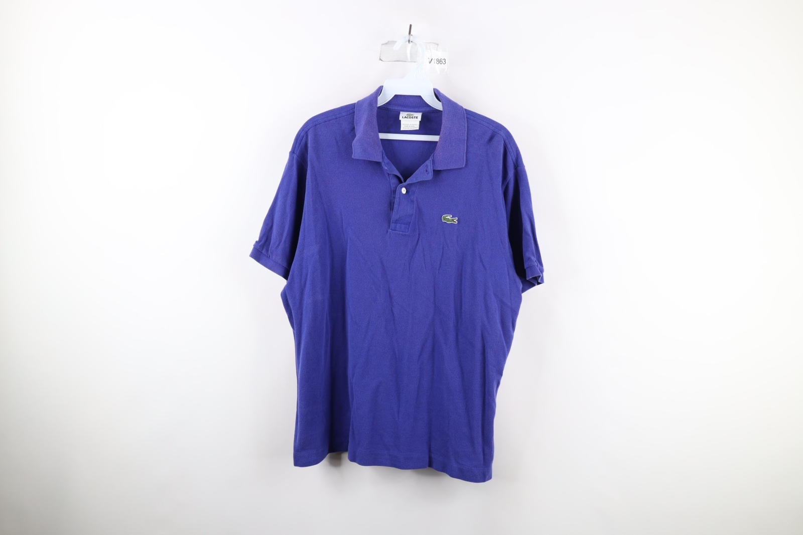 Vintage 90s Lacoste Mens FR 6 US XL Distressed Croc Logo Collared Polo Shirt