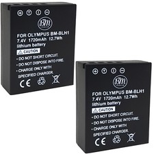 BM 2X BL-H1 Batteries for Olympus OM-D E-M1 II, E-M1 III, E-M1X, BCH-1, HLD-9