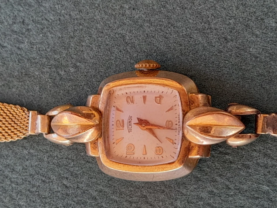 Reloj suizo vintage TECHNOS cuerda manual para mujer _2444 Foto 3 de 4