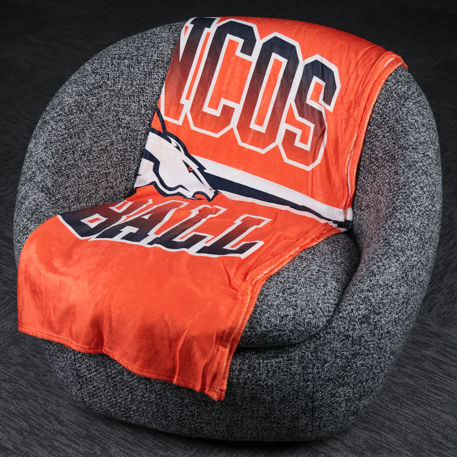 football Denver Stripe Micro Raschel Plush Throw Blanket, Christmas Gift
