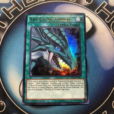 yugioh eye of timaeus deck ** THE EYE OF TIMAEUS ** ULTRA RARE FIRST EDITION HOLOGRAPHIC DRL3-EN045  YUGIOH!