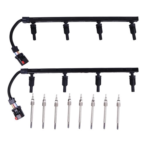 8pcs Motorcraft Glow plugs 4C3Z12A342AA & 2pcs Harness for Ford F350
