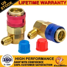 High Low Angle Quick Adapter For Car ACME AC A/C Manifold Gauge Conversion Kit