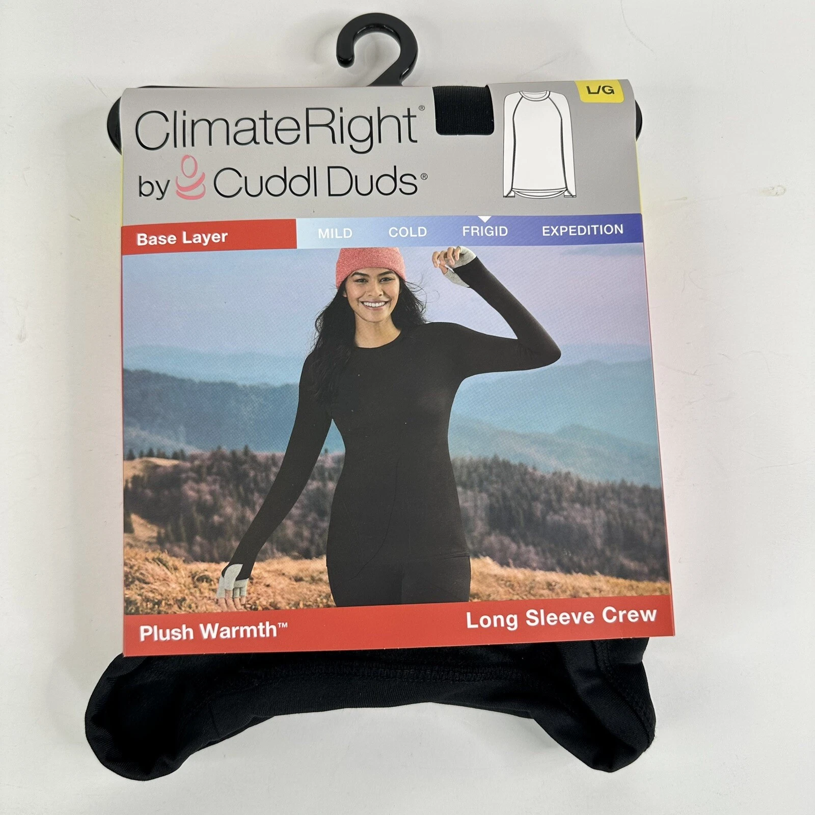 Climate Right Cuddl Duds Size L Long Sleeve Crew w/Thumbholes Base Layer