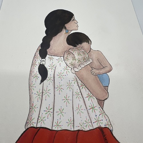 Juego 4 Pinturas Gouache Originales N & S Indios Americanos María de los A Morales - Imagen 8 de 14