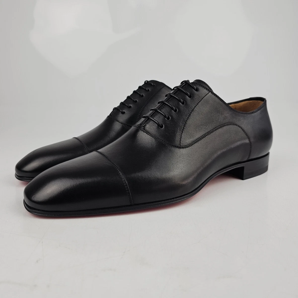 Christian Louboutin Black Leather Greggo Lace-Up Shoes