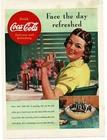 1939 Coca Cola pretty girl drinking a Coke in restaurant art Vintage Print Ad