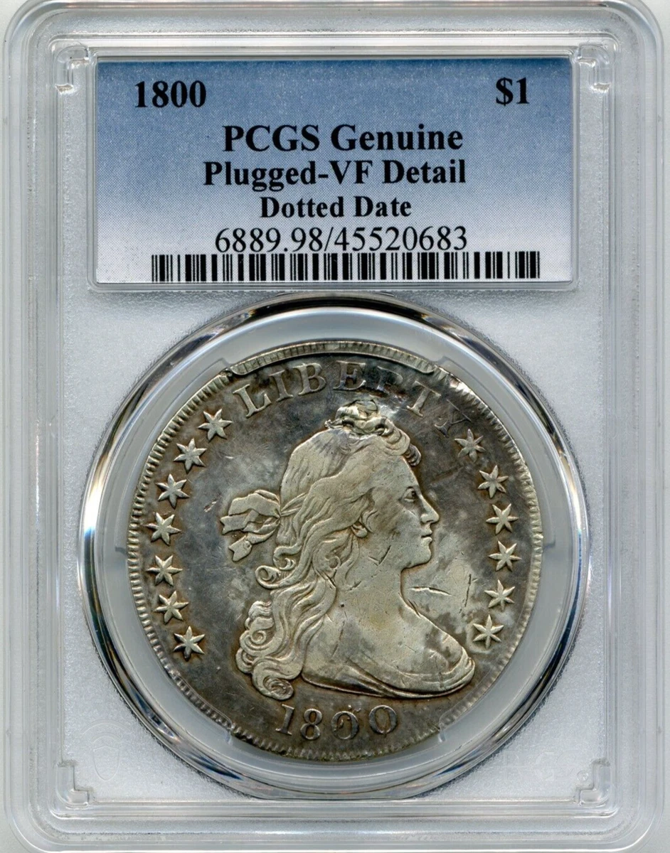 米国 1800年 本物ドレイプドバスト 1ドル銀貨 古銭 1800 年美国早期美元硬币(1794-1804) | eBay