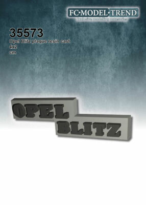 FC Model Trend 35573, Opel Blitz Plakette, 2x4cm Resin Cast, 1/35