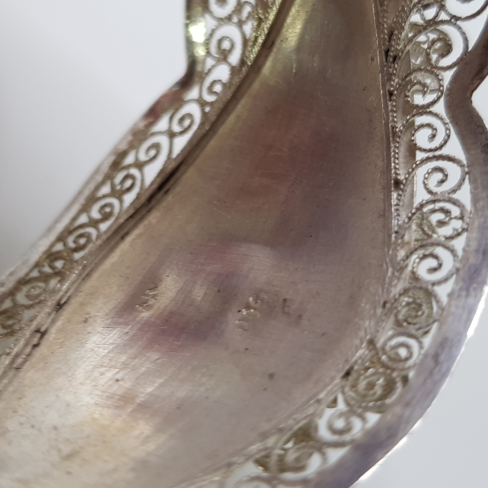 Vintage 900 Solid Silver Filigree Cuff Bangle Flo… - image 14