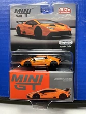 1/64 MINI GT ARANCIO BOREALIS LAMBORGHINI HURACAN STO ORANGE