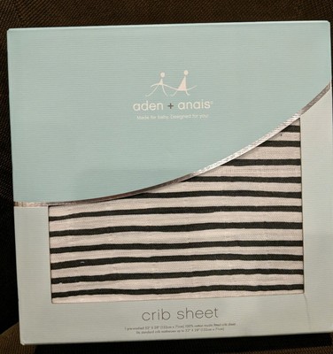black and white striped crib sheet