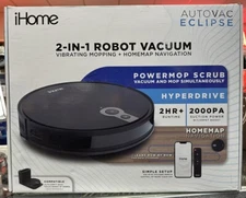 iHome AutoVac Eclipse (iHRV10-BLK) - 2-in-1 Robot Mopping Vacuum....NEW!!!!