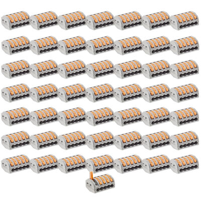 Terminal Block 5 Pole Wire 50x Lever Lock Reusable Electrical Connector Clip