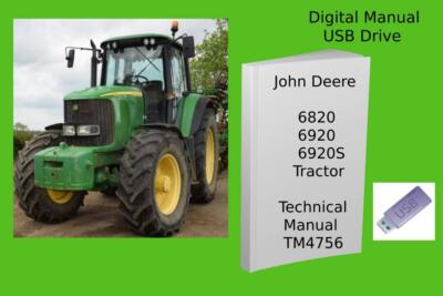 John Deere 6820  6920  6920S Tractor Service Repair Technical Manual See Desc.