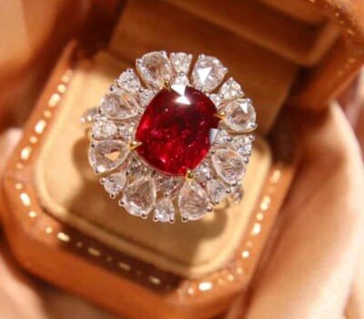 Brilliance pigeon blood ruby 3.01ct  G18K natural Diamond  RING