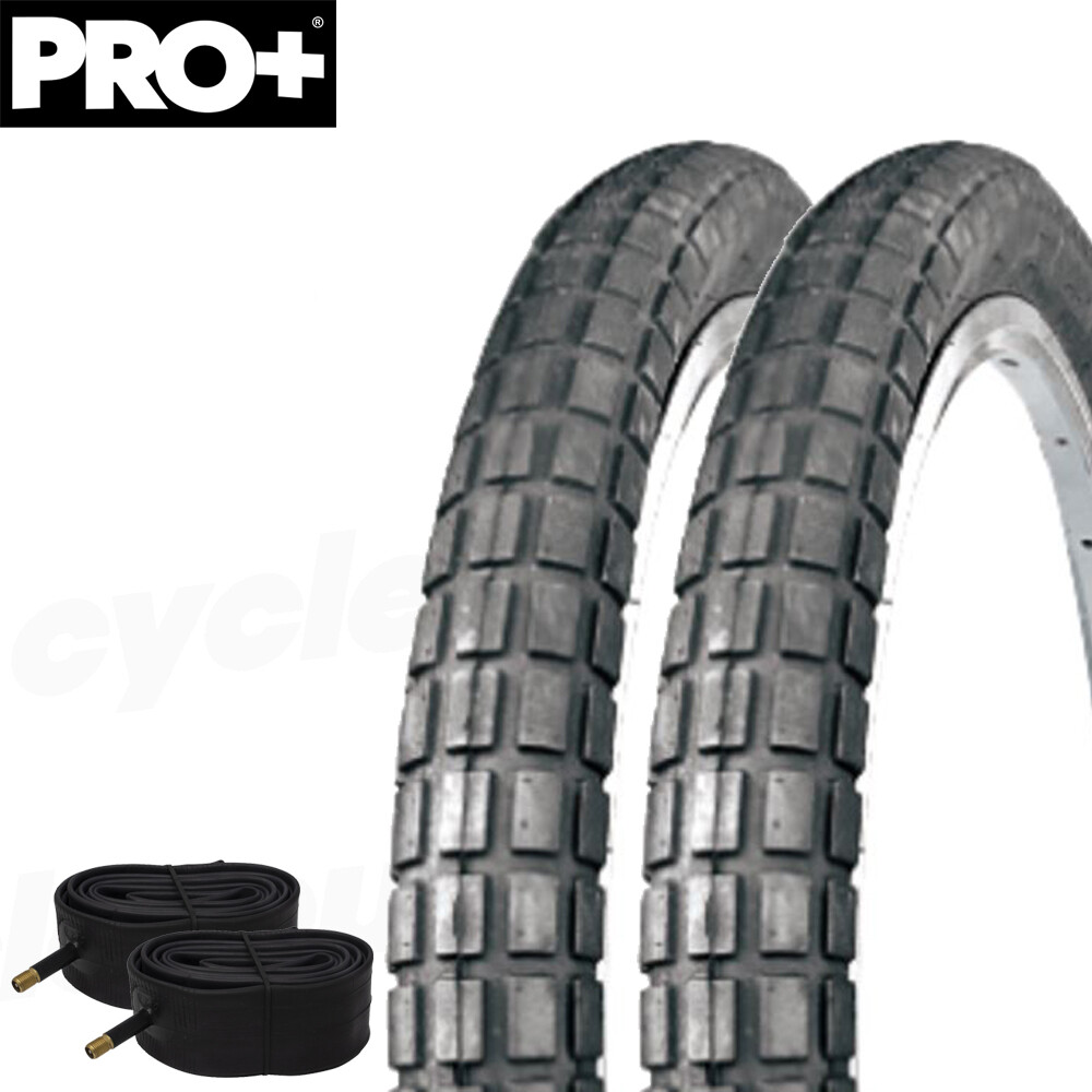 PRO+ Bicycle Tire 26"x 2.125 Black Big Square Knobby Mountain Tire With Tubes