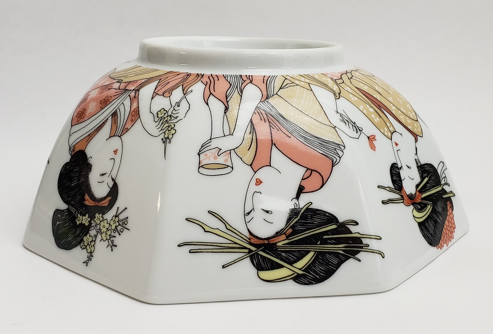 Vintage Fritz and Floyd Geisha Girl Serving Octagonal Vegetable Bowl Large Japan