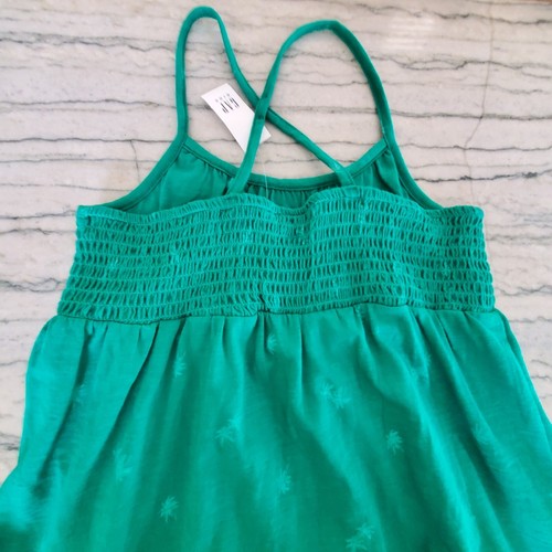 NWT - Gap Kids Girls Palm Print Green Smocked Midi Dress Size L (10) - Picture 8 of 9
