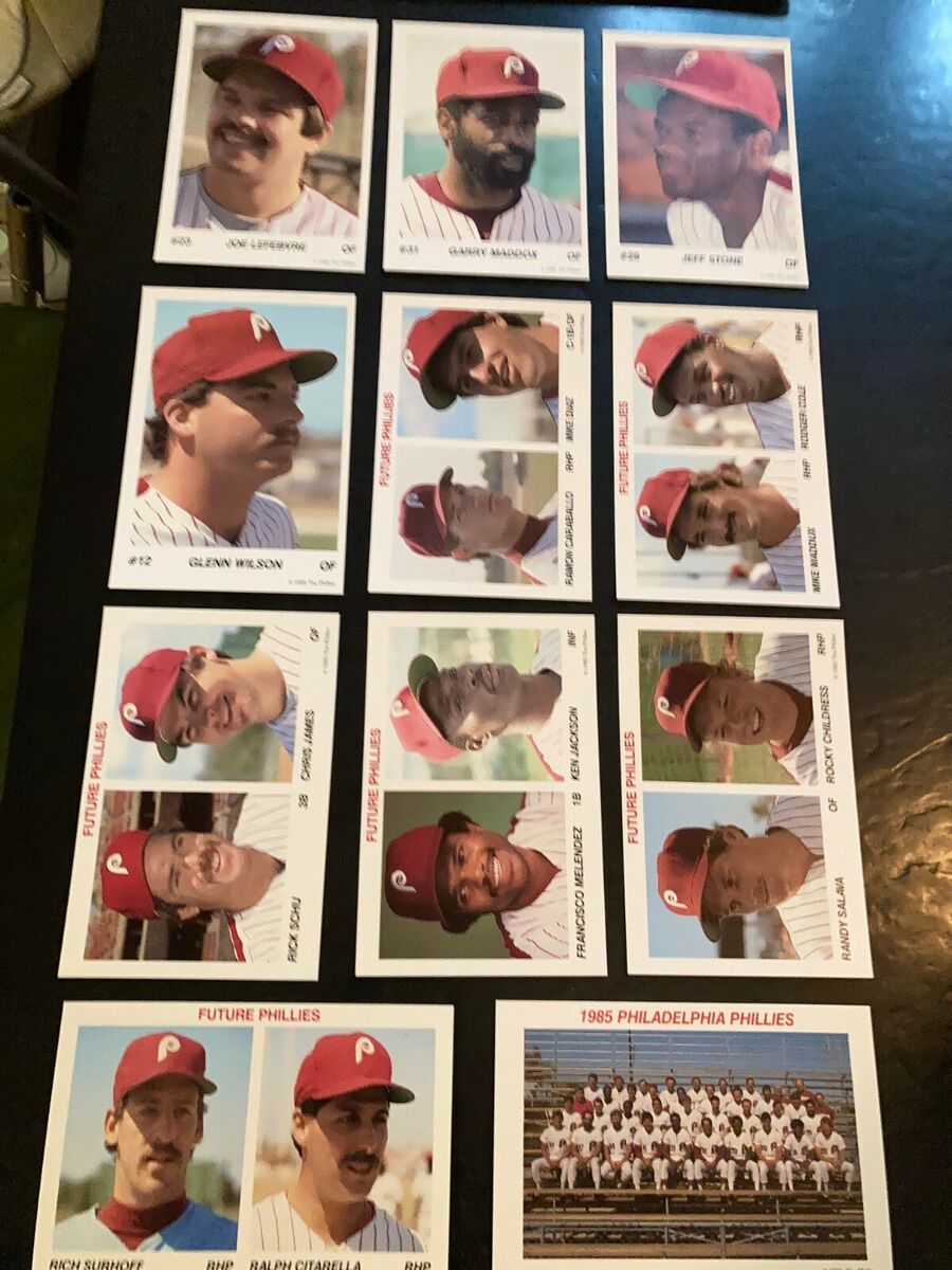 1985 Philadelphia Phillies Tastykake Photo Card Set(2) - 49 Card Set  Includes 2