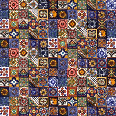 Mexican Ceramic Tiles 2x2 Pack of 120 Handmade Decorative Small Tile - Salazar