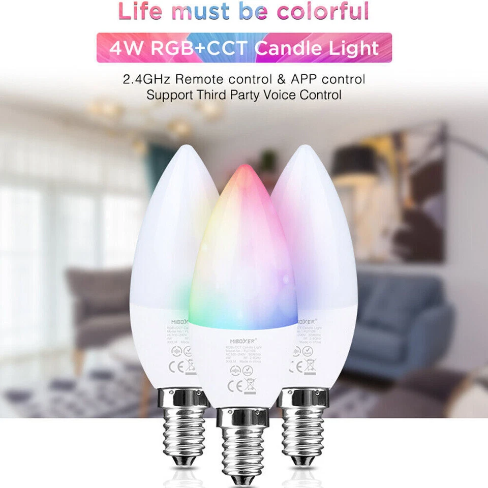 MiBoxer 2.4G LED Bulb light E27 GU10 MR16 E14 RGB CCT Smart WiFi APP RF Remote - Image 2 of 4