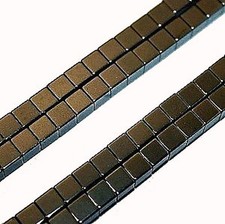 MAGNETIC HEMATITE JEWELRY BEADS SQUARE CUBES 4X4MM CUBE 16" BEAD STRANDS MH40