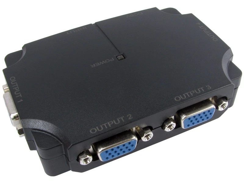 4 Port SVGA Splitter 500 MHZ USB Powered VGA Signal Video Monitor Splitter Box - Image 2 of 3