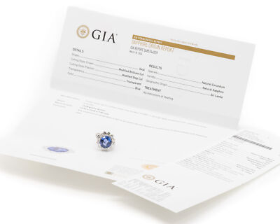 GIA Certified Sri Lankan Natural Sapphire Diamond Ring 11.23 Carat