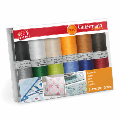 Gutermann -Thread -Set: Baumwolle Nr. 30: 12 x 300 m: 1