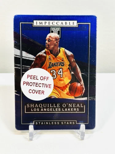Shaquille O'Neal /75 2023-24 Impeccable Stainless Stars Blue #17 METAL CARD