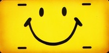 Awesome Smiley Face Hand-Airbrushed License Plate!! USA Made!! 