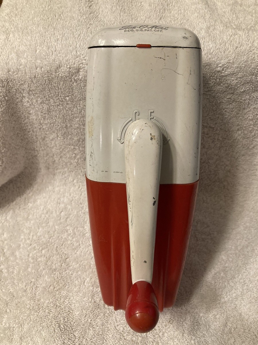 Vintage Rival Ice-O-Mat Manual Ice Crusher, Cat. No. 347, Red 