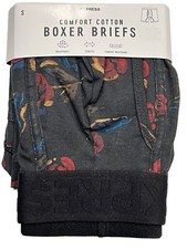 NWT EXPRESS Comfort Cotton Boxer Briefs Sz S-XL Black Red Roses E1