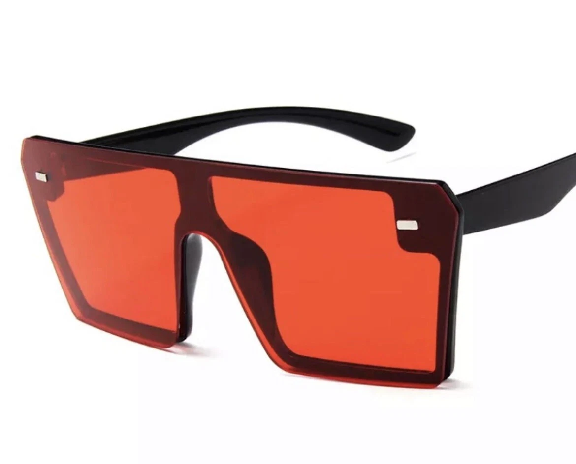Red oversized sunglasses hotsell