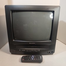 SHARP 13VT-K100 13" CRT TV/VCR COMBO w/ REMOTE Tested Working
