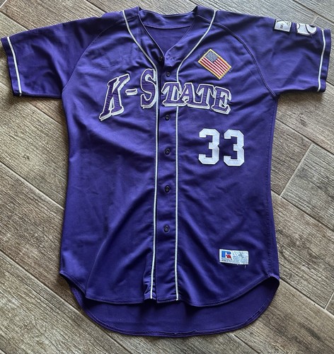 Vintage K-State Wildcats Baseball Jersey #33 Kansas State Game Worn Russell 46
