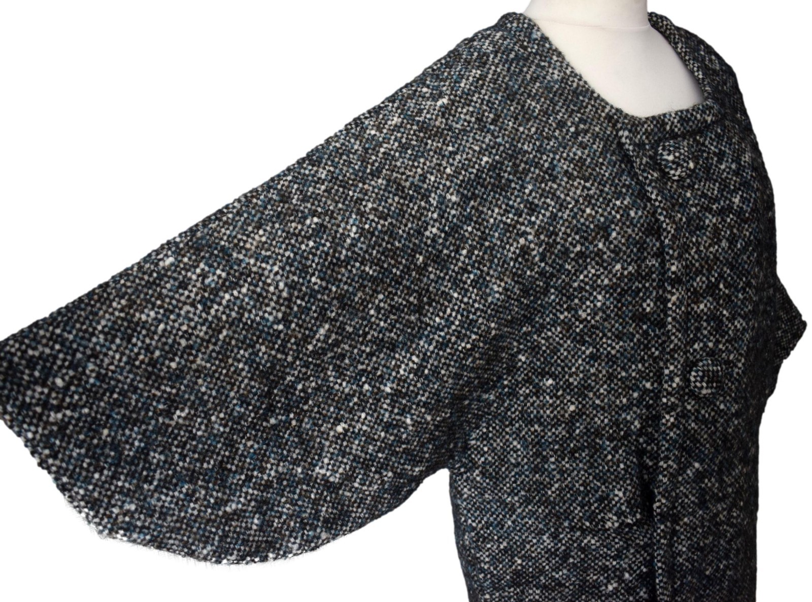 Vintage Womens Japanese Wool Kimono Coat Flecked Retro Boho Indie 14 image 3