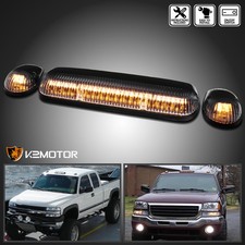 Amber Led Cab Roof Top Lights Marker Running Lamps Clear 3pcs Set