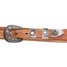 1940's Mexican 935 Sterling silver 10k gold ranger belt buckle set