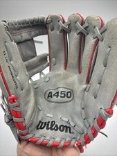 Wilson A450 11.5" Youth Baseball Glove - Gray/Black/Yellow -Right Hand Throw