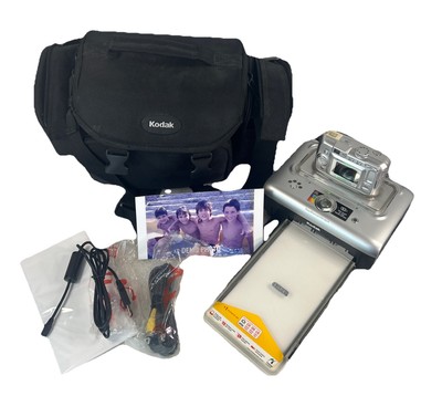 Kodak Easy Share Bundle Lot CX7430 Camera W/Printer Dock Paper, Bag Works Read