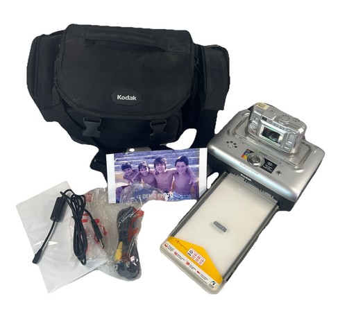 Kodak Easy Share Bundle Lot CX7430 Camera W/Printer Dock Paper, Bag Works Read