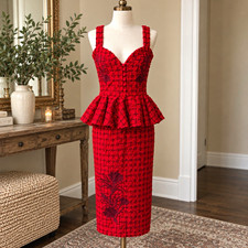 FANM MON NWT Artisan Embroidered Boucle Peplu...