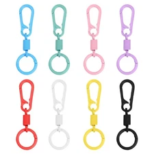 5Pcs Keychain Rings with Spring Zincs Alloys Swivels Clasp Hanging Clip