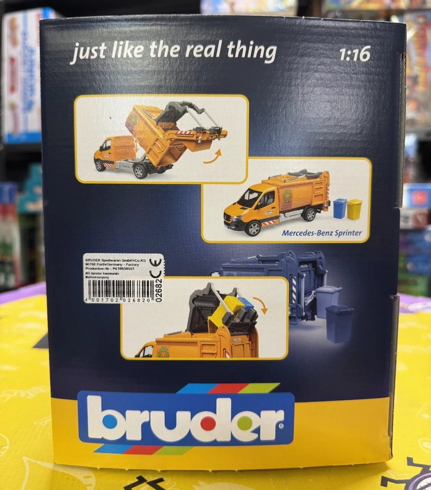 BRUDER 02682 - scala 1:16 - MB SPRINTER SMALTIMENTO RIFIUTI COMUNALI - NUOVO - Immagine 4 di 4