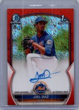 2023 Bowman Chrome Prospects Joel Diaz 1st Auto Orange Shimmer Refractor /25